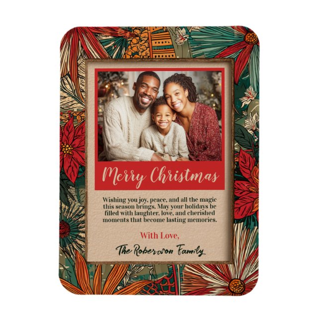 Colorful Afro-Boho Merry Christmas  Magnet (Vertikal)