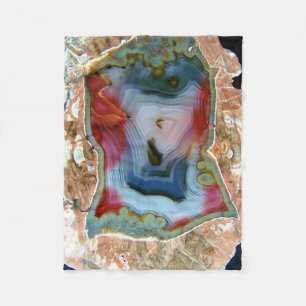 Colorful Agate Crystal Geode Fleece Blanket
