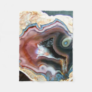 Colorful Agate Crystal Geode Fleece Blanket