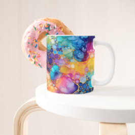 Colorful alcohol ink modern watercolors background kaffeetasse