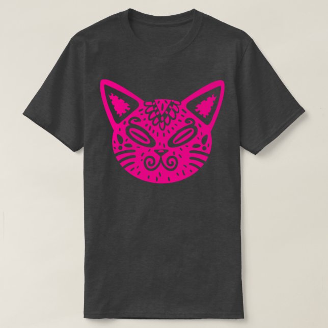 Colorful Alebrije Cat Head T-Shirt (Design vorne)
