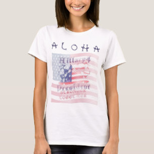 Colorful Aloha Hawaii USA Hillary für Präsident T-Shirt