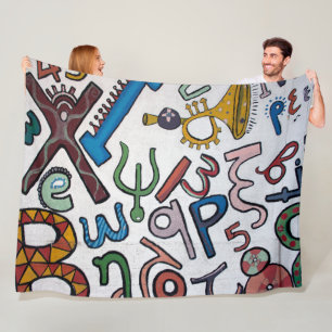 Colorful Alphabet Fleece Blanket