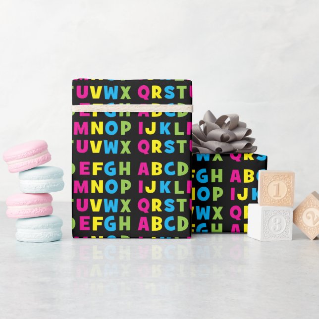 Colorful Alphabet Kindergarten Vorschule Alphabet Geschenkpapier (Babyparty)