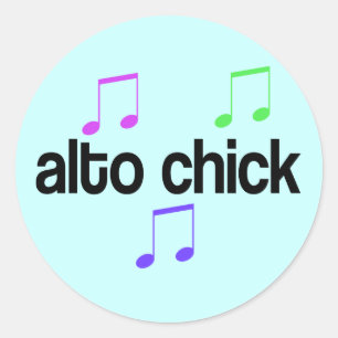 Colorful Alto Chick Runder Aufkleber