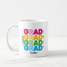 Colorful and customized Name and Year Grad Kaffeetasse