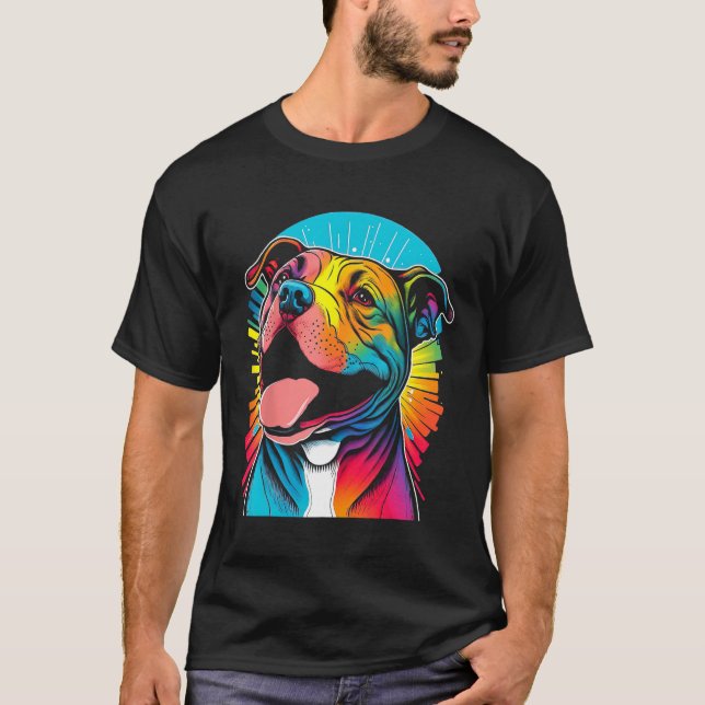 Colorful and Joyful American Pit Bull Terrier T-Shirt (Vorderseite)