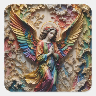 Colorful Angel Quadratischer Aufkleber