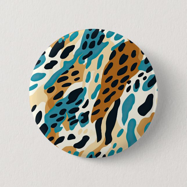 Colorful Animal Print 09 Button (Vorderseite)