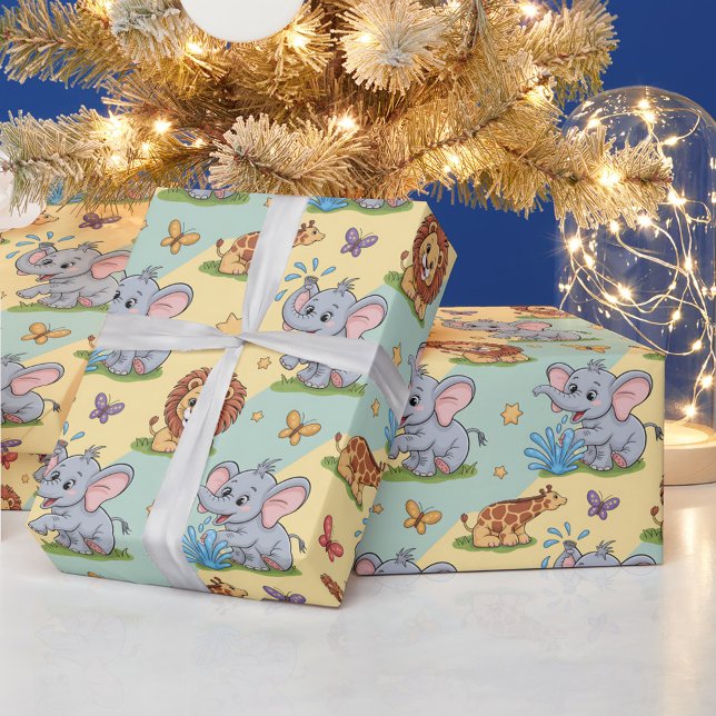 Colorful animal-themed wrapping paper geschenkpapier (Von Creator hochgeladen)