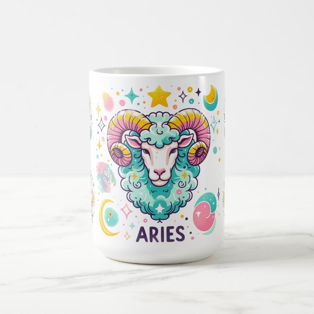 Colorful Aries Zodiac Astrology Sign Kaffeetasse (Mittel)