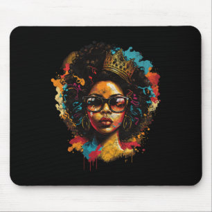 Colorful Art Black Queen Afro Melanin Dripping Jun Mousepad