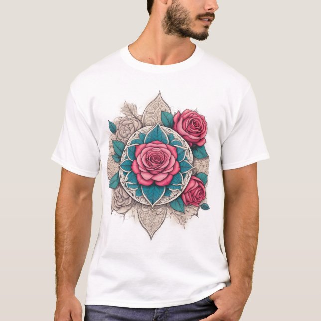 Colorful Art - Boho Spirituelle Blume Design T-Shirt (Vorderseite)