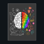 Colorful Art Lover Gabe Brain Science Teacher Postkarte<br><div class="desc">Farbenfrohe Kunstgeschenke,  Hirnforschung. Kunstlehrer und Student.</div>