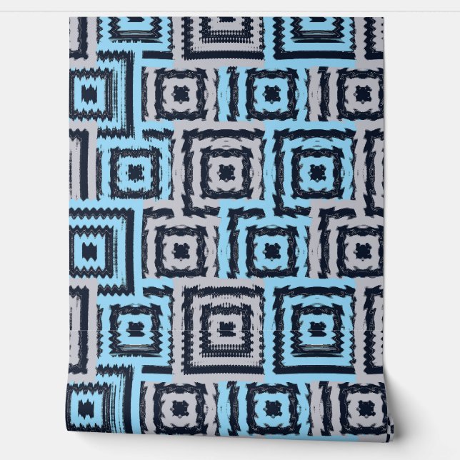 Colorful Art Nouveau Geometric Glitch Pattern  Tapete (Abrollen)
