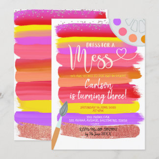 Colorful Art Party Geburtstag Einladung