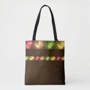 Colorful Autumn Grunge Leaves - Tote Bag