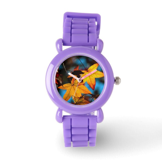 Colorful autumn leaves Thanksgiving Armbanduhr (Vorderseite)