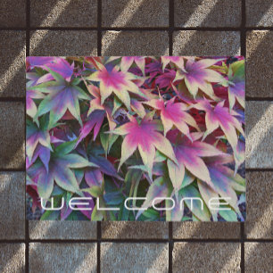 Colorful Autumn Maple Leaves Welcome Fußmatte