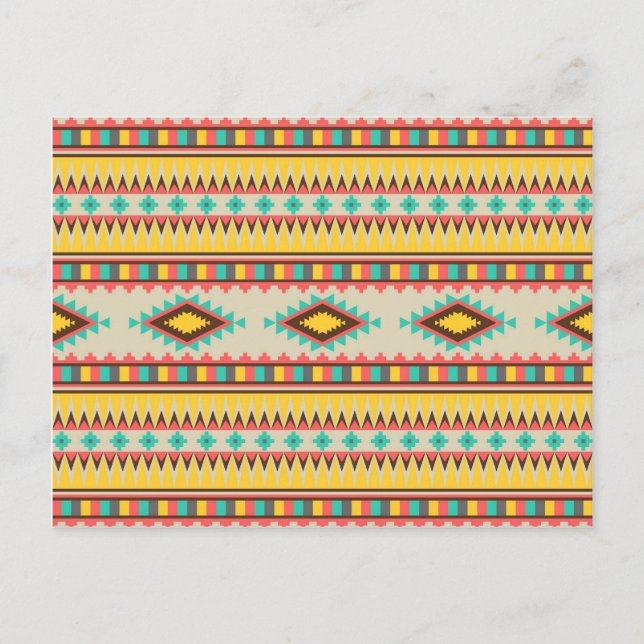 Colorful Aztec Tribal Native American Diamonds Postkarte (Vorderseite)
