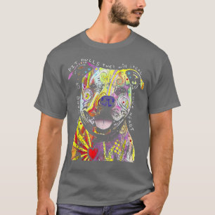 Colorful Baby Pitbull Terrier Lover Vater Mama Fun T-Shirt