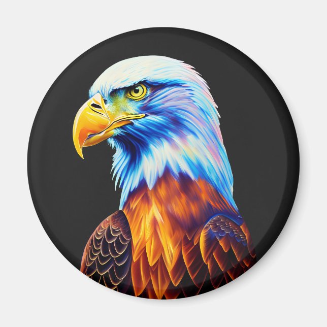 Colorful Bald Eagle Art Magnet (Vorne)