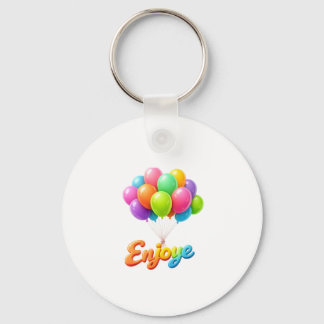 “Colorful Balloon ‘Enjoye’ Floating Text Keychain  Schlüsselanhänger