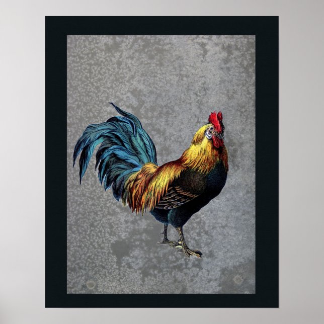 Colorful Bantam Rooster Poster (Vorne)