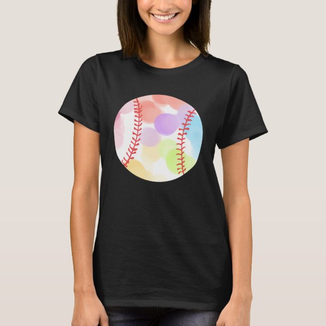 Colorful Baseball Baseball Player T-Shirt (Vorderseite)