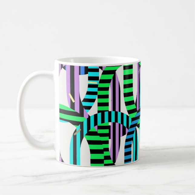 Colorful Bauhaus Geometric Pattern  Kaffeetasse (Links)