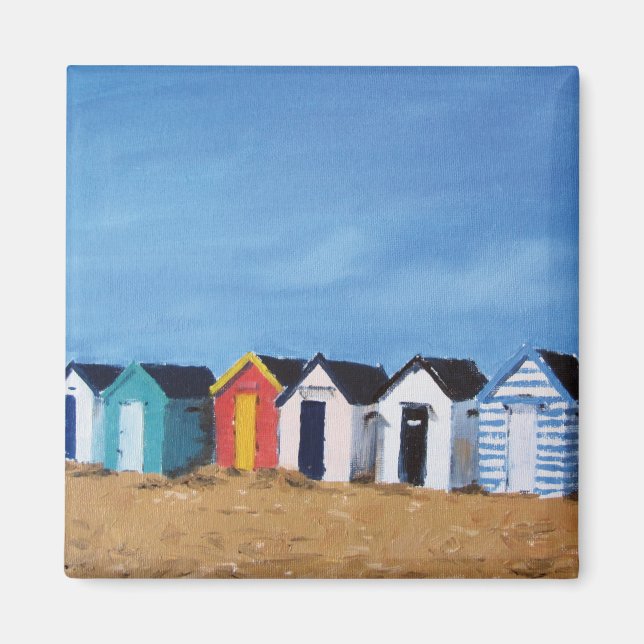 Colorful Beach Huts Southwold Suffolk Seaside  Magnet (Vorne)
