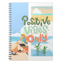 Colorful Beach Notebook - Positive Vibes