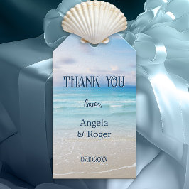 Colorful Beach Wedding Favor Thank You Gift Tag Geschenkanhänger