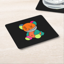 Colorful bear rechteckiger pappuntersetzer