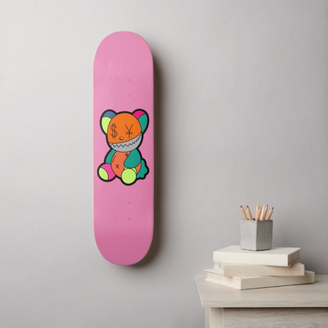 Colorful bear skateboard (Wandkunst)