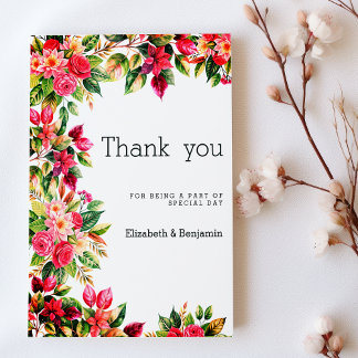 Colorful beautiful country floral Thank You  Einladung