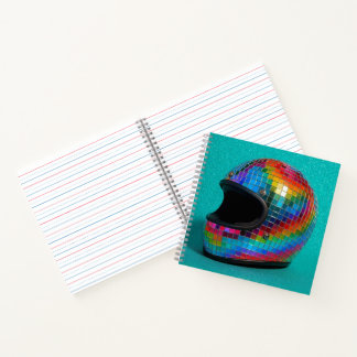 Colorful bike helmet notebook notizbuch