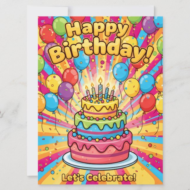 Colorful birthday. karte (Vorderseite)