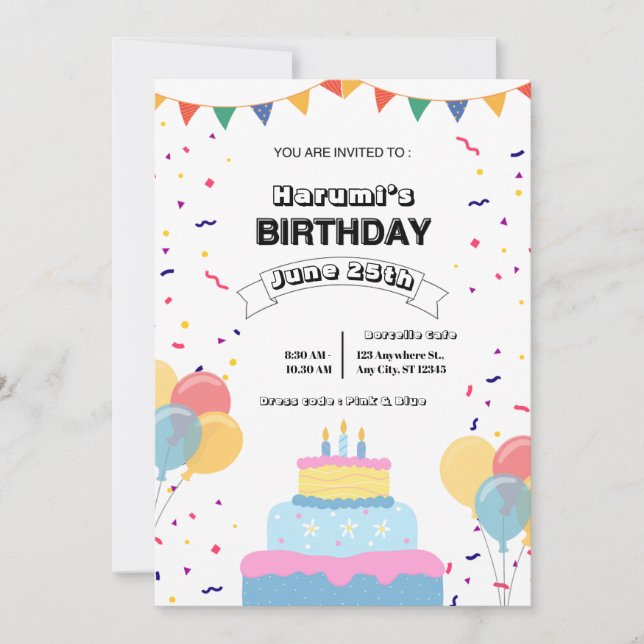 Colorful Birthday Party Invitation Save The Date (Vorderseite)