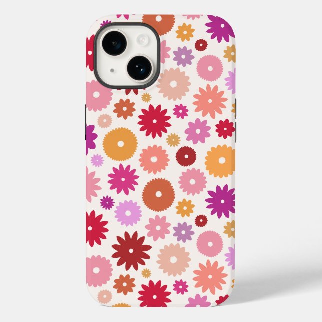 Colorful Blooms Pattern Case-Mate iPhone 14 Hülle (Rückseite)