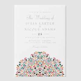 Colorful Boho Ethnic Botanical Accent Mandala