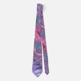 Colorful Boho Hippie Groovy Trippy Pastel Fraktal Krawatte