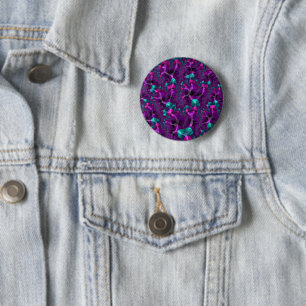 Colorful Boho Hippie Jewel Tone Low Poly Fraktal Button