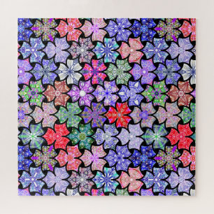 Colorful Boho Mandala Pattern Jigsaw Puzzle