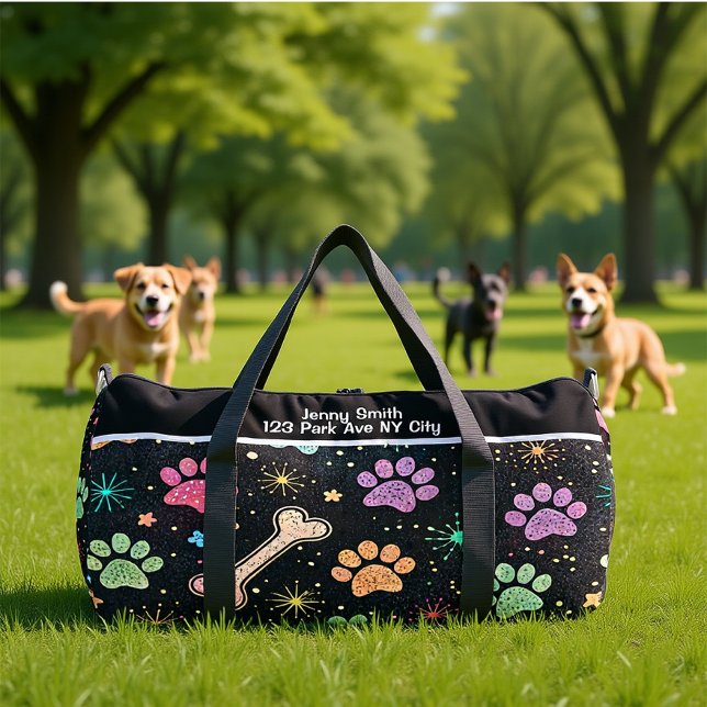 Colorful Bones Starburst Gear Monogram Personalize Duffle Bag (Von Creator hochgeladen)