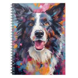 Colorful Border Collie Notizblock
