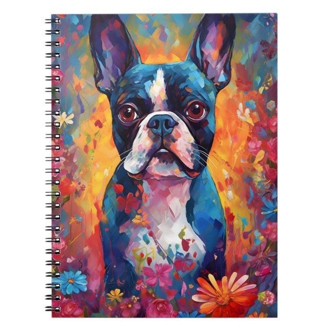 Colorful Boston Terrier Notizblock (Vorderseite)