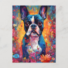 Colorful Boston Terrier Postkarte