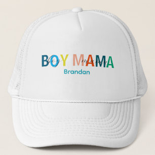 Colorful Boy Mama Scripter Trucker Hat Truckerkappe