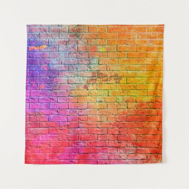 Colorful brick wall backgroundwall,color,backgroun wandteppich (Vorderseite)